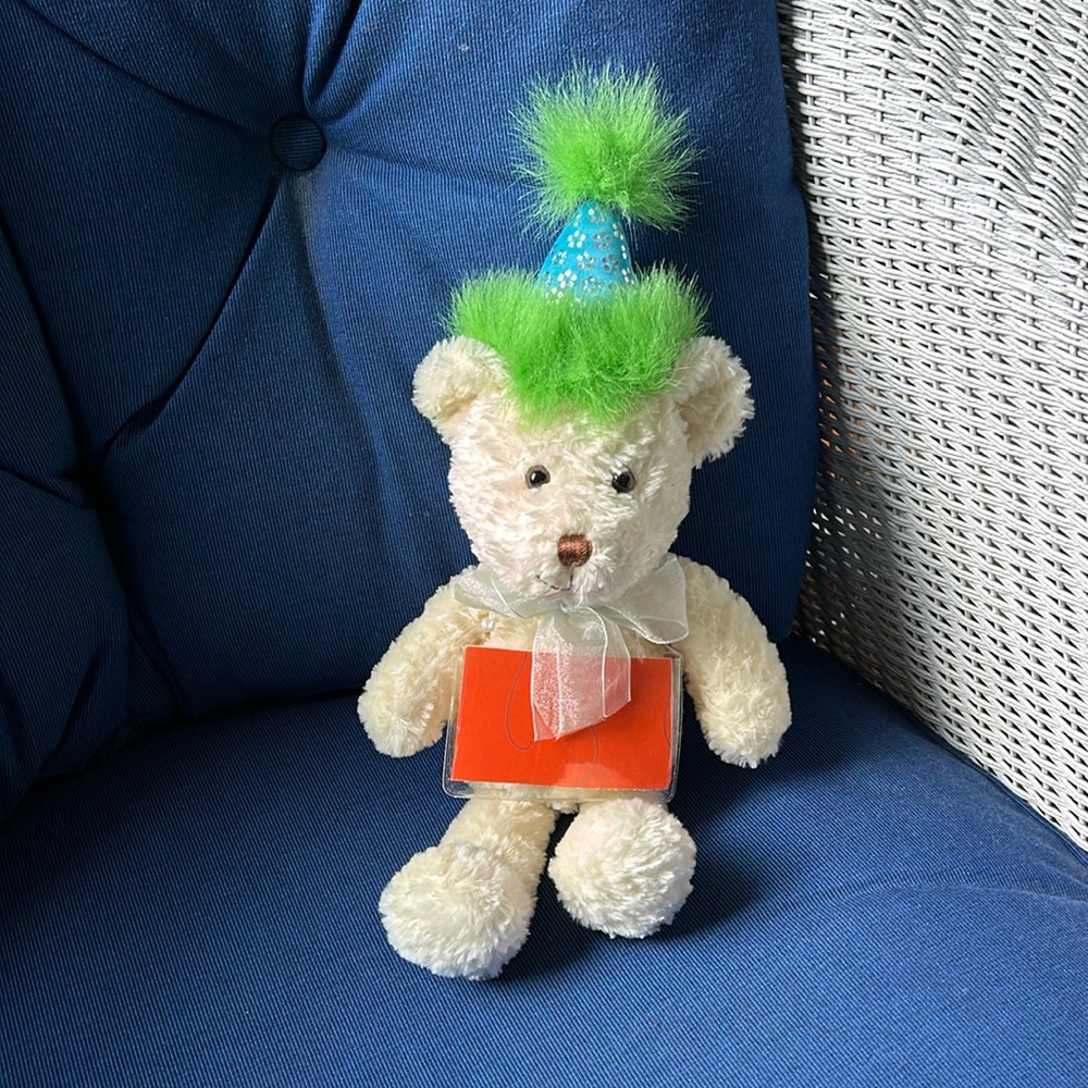 Vintage Birthday Bear with Birthday Message Pouch - Picture 1 of 8